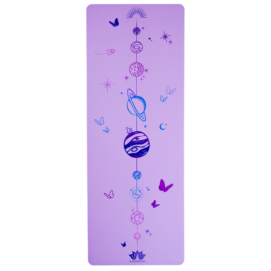 esterilla de yoga antideslizante premium diseño mi universo lavanda con tinta de color