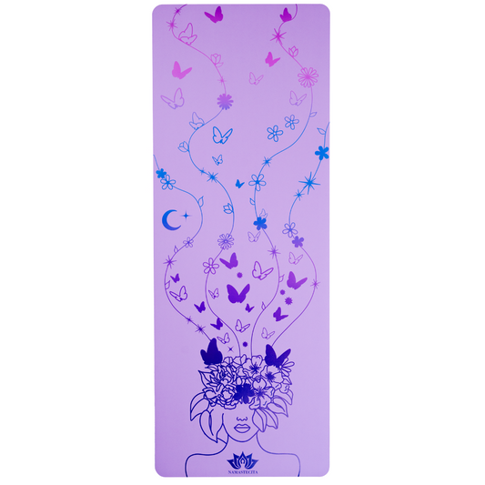 esterilla de yoga antideslizante premium diseño cabeza llena de sueños lavanda con tinta de color