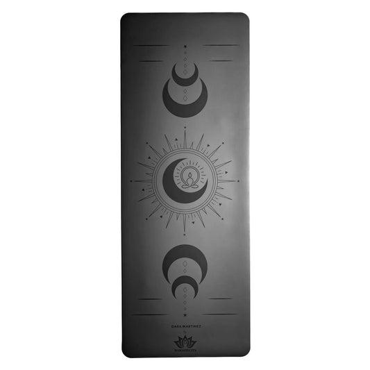 esterilla de yoga antideslizante premium diseño dara negro con grabado láser