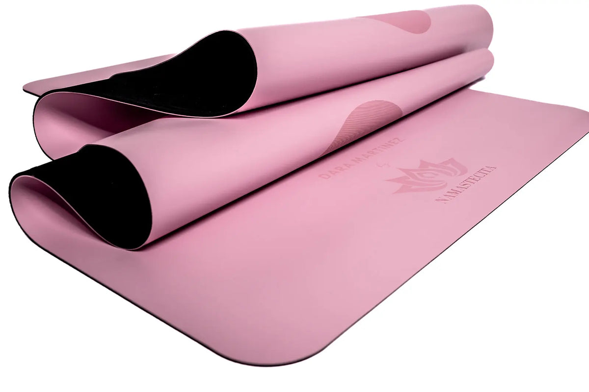 esterilla de yoga antideslizante premium diseño dara rosa con grabado láser